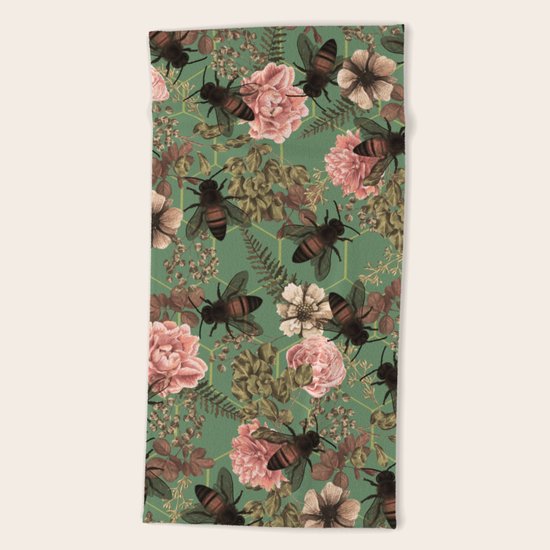 Bees Pattern Beach Towel