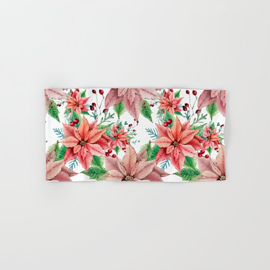 Red Poinsettia Hand & Bath Towel