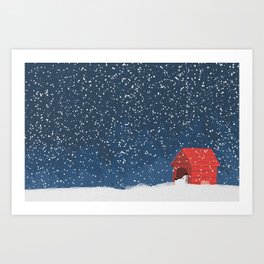 Snoopy in the Snow Art Print