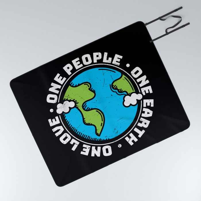 One People One Earth One Love Picnic Blanket