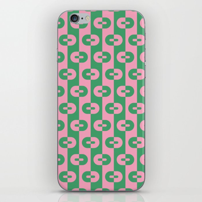 Geometric Pattern - Pink Green iPhone Skin