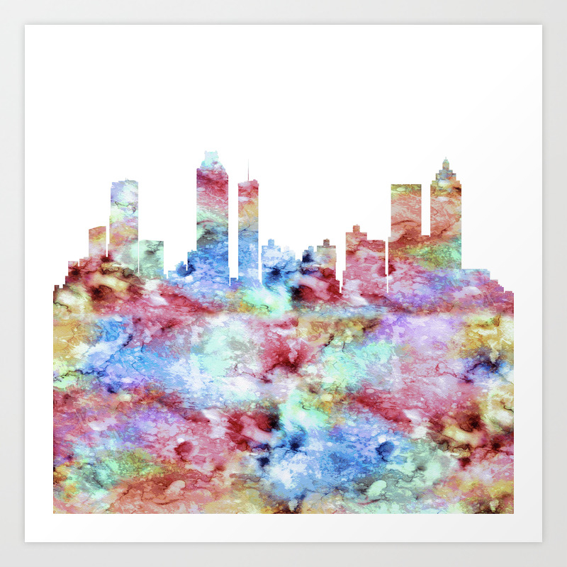 Atlanta Skyline Georgia Art Print By Atw Society6