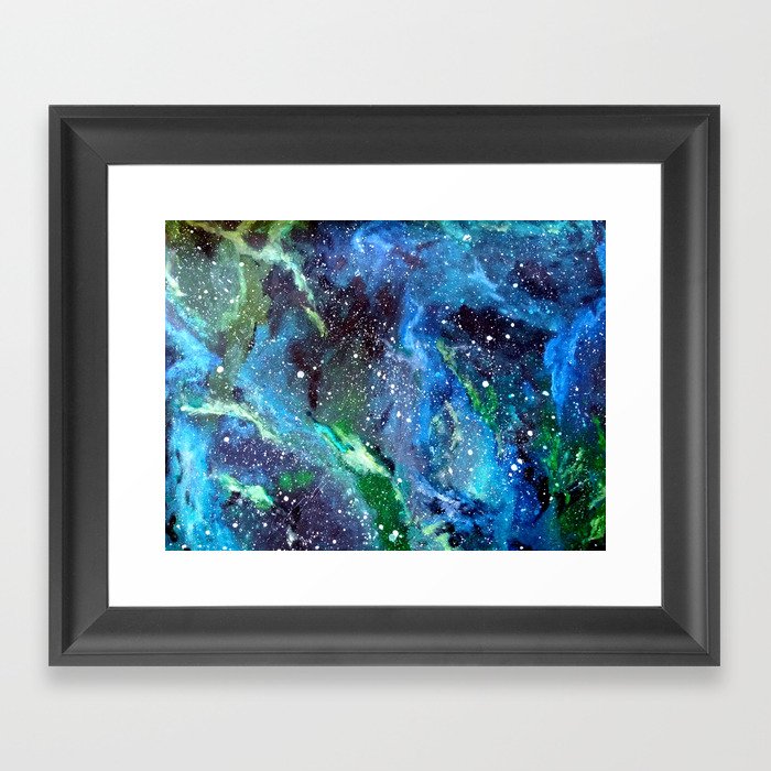 Galaxy (blue/green) Framed Art Print