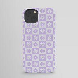 Flower check pattern - Lilac iPhone Case