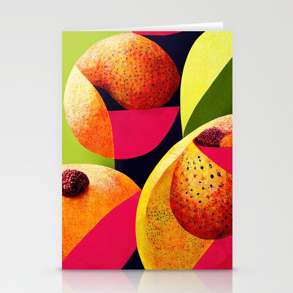 Orange Blitz - Abstract Minimalist Digital Retro Poster Art Stationery Cards
