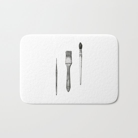 Retired Watercolor Brushes Bath Mat