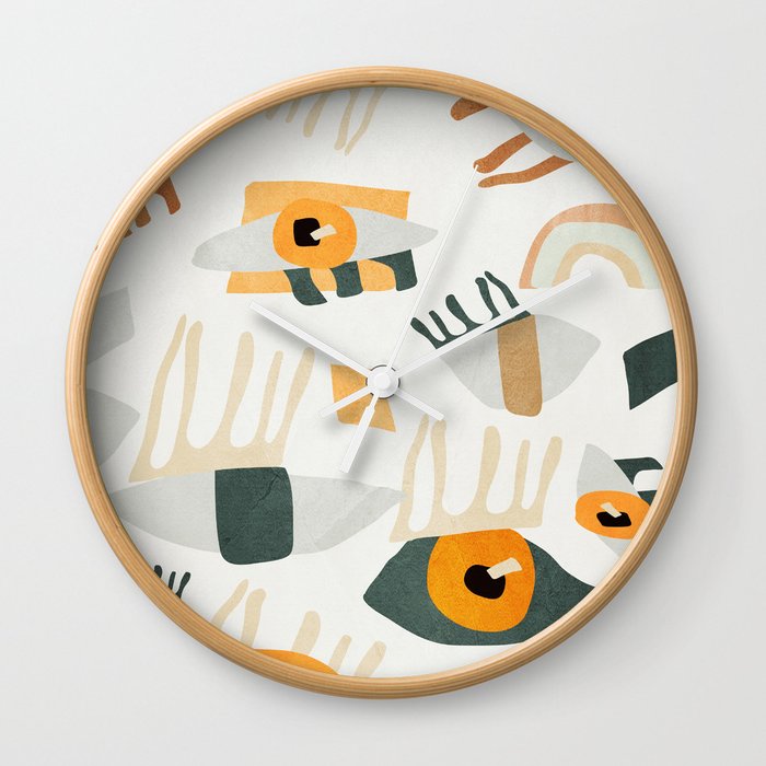 Abstract Art Eyes Wall Clock By Thindesign Society6
