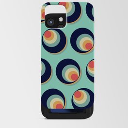 70s Retro Pattern on Turquoise iPhone Card Case