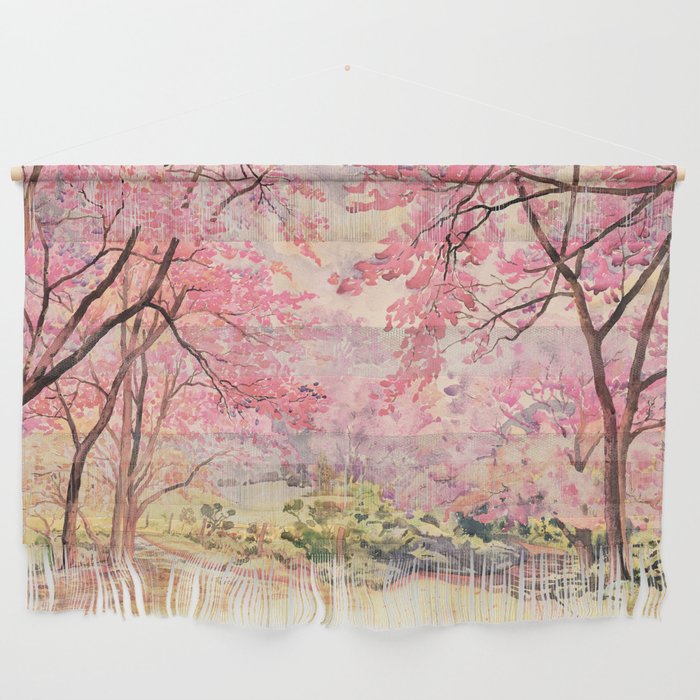 1pcs, Gorgeous, Watercolor Painting, Washi Tape. Landscape. Scenery. Cherry  Blossoms. Moutains 