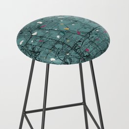 Orlando USA. City Map - Blue Terrazzo Collage Bar Stool