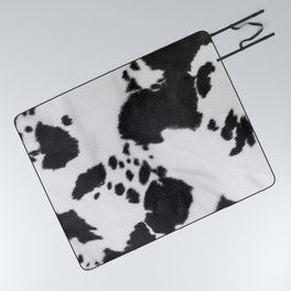 Black And White Howdy Cowhide (xii 2021) Picnic Blanket