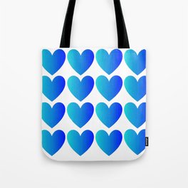 Love Hearts Classic Blue Ombre Tote Bag
