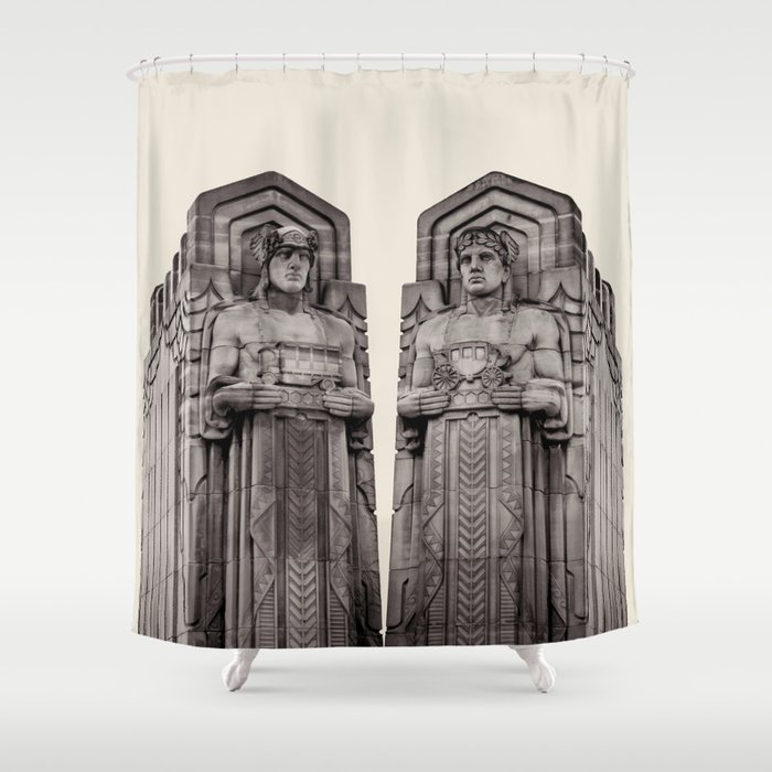 Guardians in Oatmeal Shower Curtain