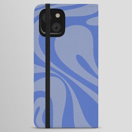 Mod Swirl Retro Abstract Pattern Blue iPhone Wallet Case