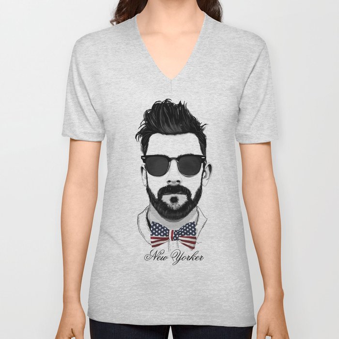 Hipster V Neck T Shirt