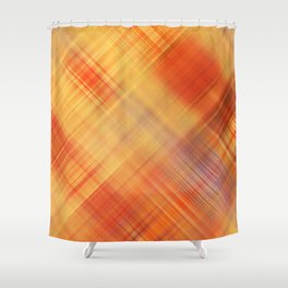 art abstract geometric diagonal lines pattern, blurred background in orange, red and gold colors Shower Curtain