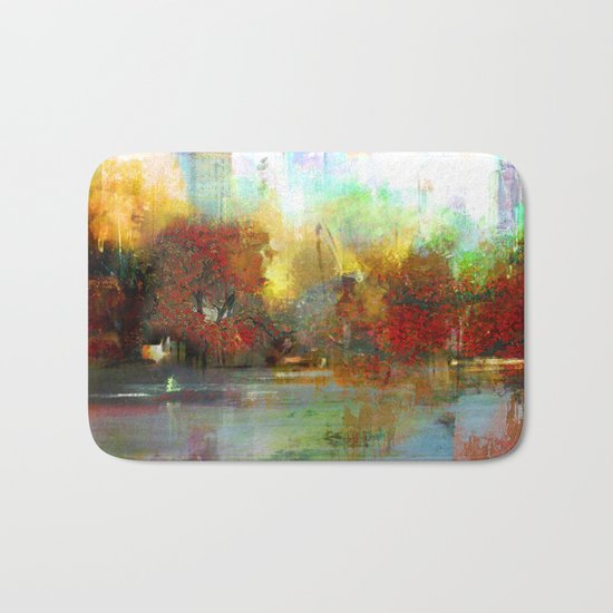 Afternoon autumnal in Central Park Bath Mat