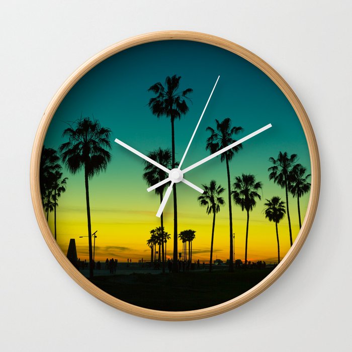 venice california at dusk Wall Clock