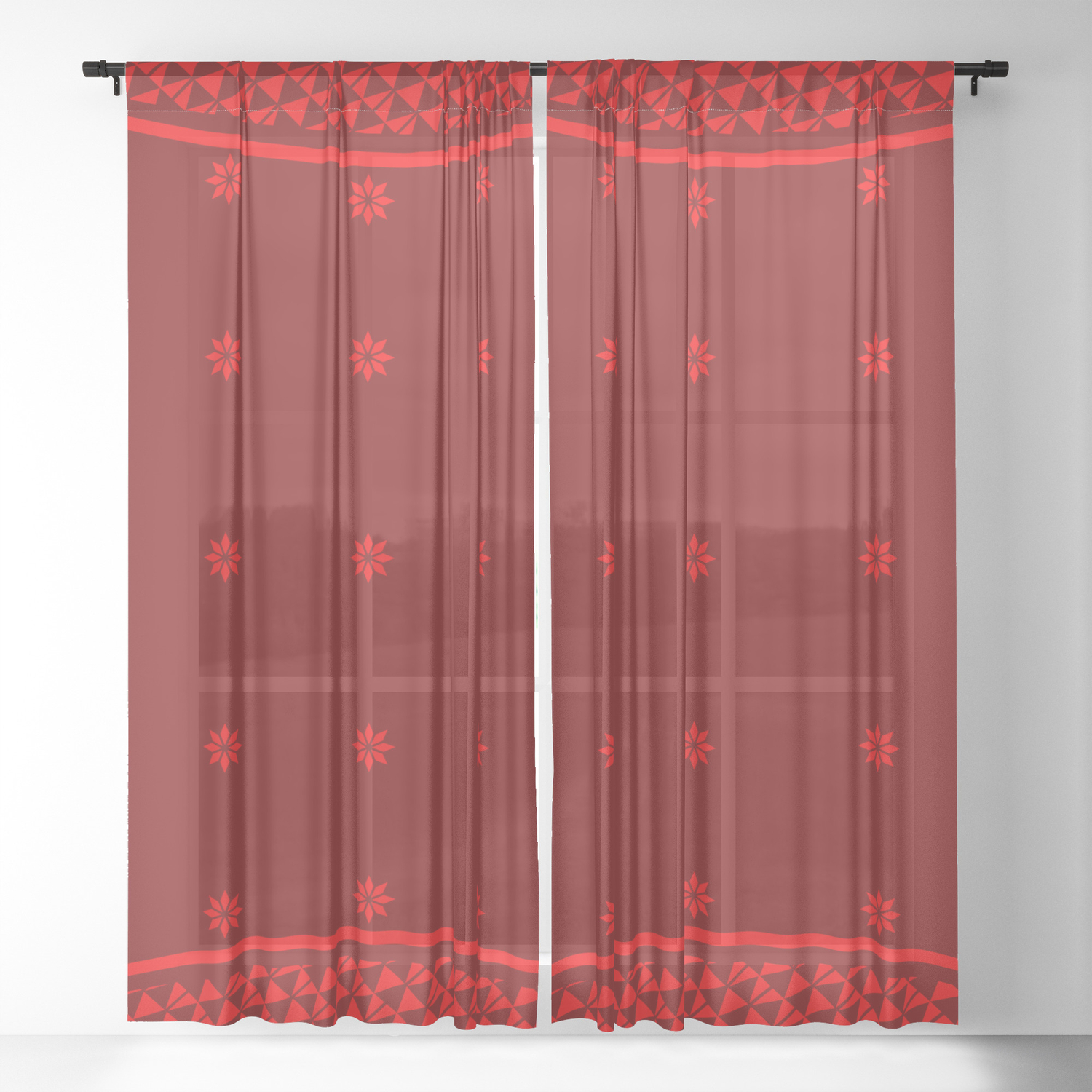 red sheer curtains 63