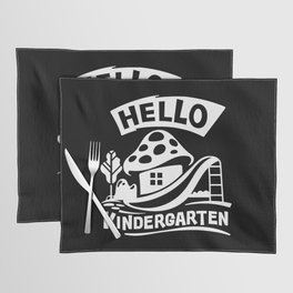 Hello Kindergarten Cute Mushroom Kids Illustration Placemat