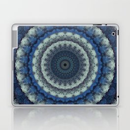 Blue floral mandala Laptop Skin