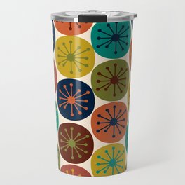 Atomic Dots Midcentury Modern Pattern in Mid Mod Colors on Cream  Travel Mug