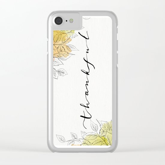 THANKFUL LEAFS Clear iPhone Case