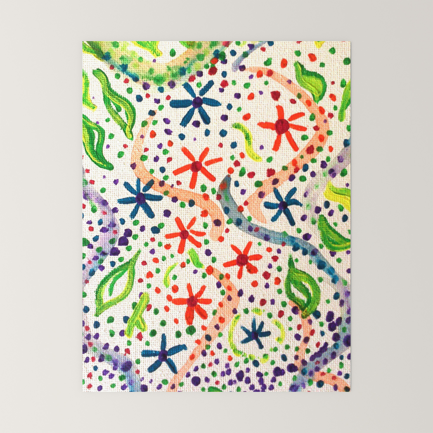 Flower Abstract Acrylic Painting Mini Art Print By