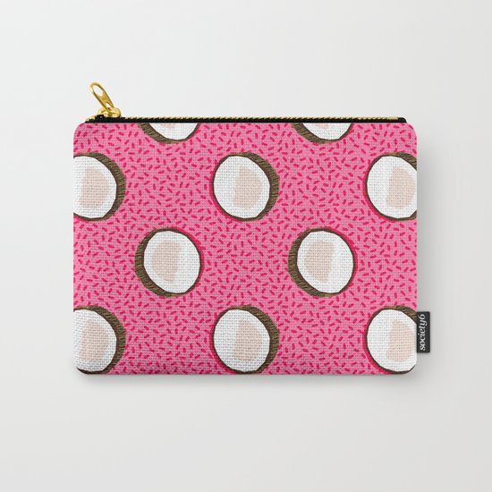 Coconuts memphis pattern retro 80s throwback style classic tropical summer vibes Carry-All Pouch