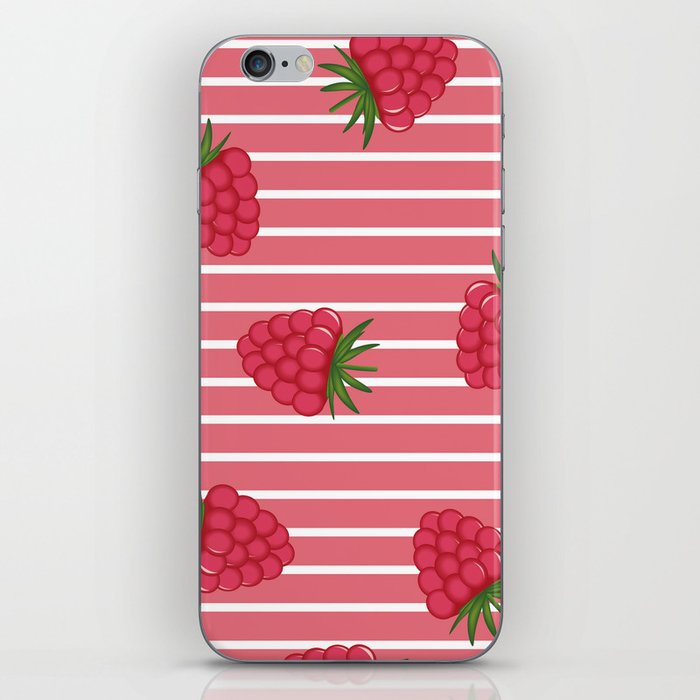 Raspberries and Stripes iPhone Skin