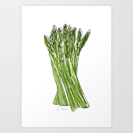 Asparagus Line Art Art Print