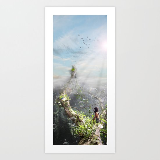 CLIMBING BUBBLES Art Print
