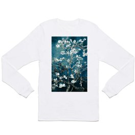 Van Gogh Almond Blossoms : Dark Teal Long Sleeve T-shirt