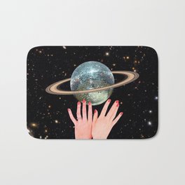 Saturn Disco Bath Mat | Surrealism, Planet, Constellation, Hands, Planets, Astrology, Dance, Saturn, Discoball, Surreal 