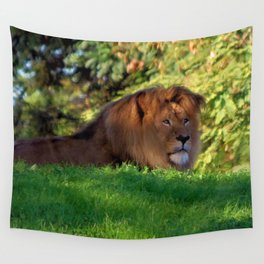 King of the Jungle - Lion deep in thought Wall Tapestry