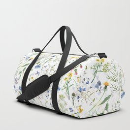 Scandinavian Midsummer Blue And Yellow Wildflowers Meadow  Duffle Bag