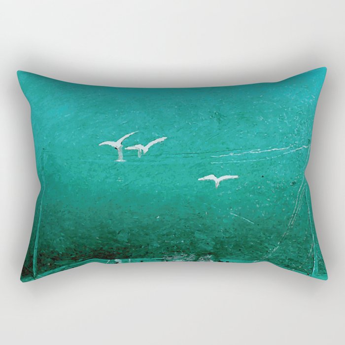 Emerald seagulls Rectangular Pillow