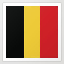 Belgium Flag Print Belgium Country Pride Patriotic Pattern Art Print