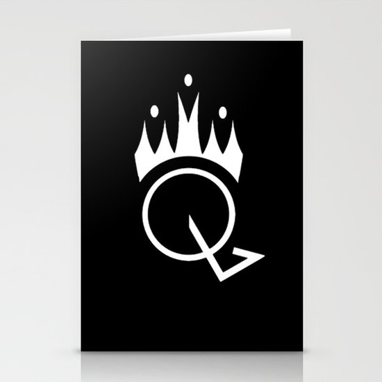 Q is for Queen (black) Stationery Cards