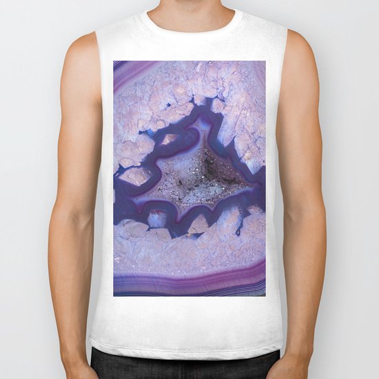 Blue geode crystals Biker Tank