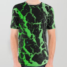 Cracked Space Lava - Green/White All Over Graphic Tee