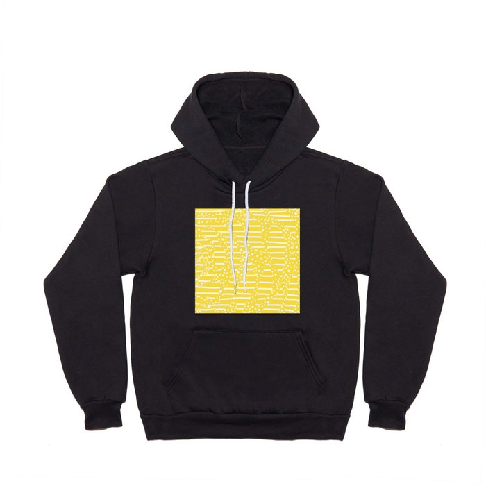 Spots and Stripes 2 - Lemon Yellow and White Hoody