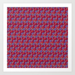 Red and blue Art Print