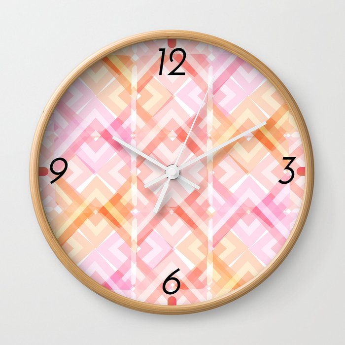 Pink/Orange Pattern Wall Clock