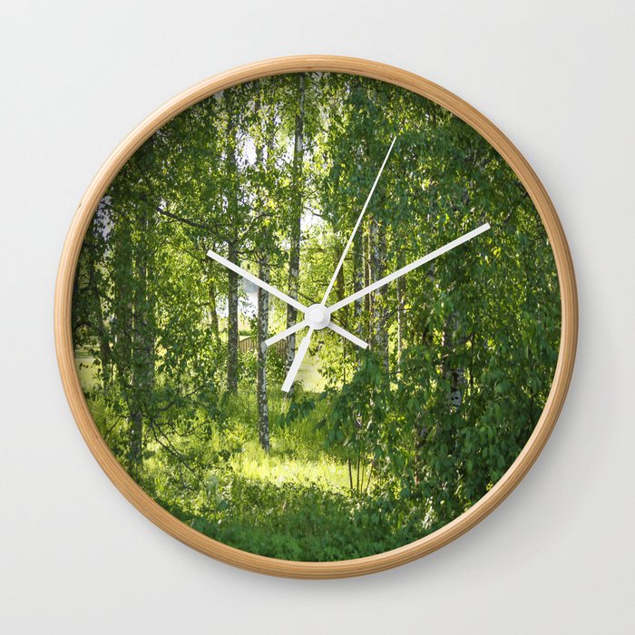 Beautiful Morning Summer Greenery #decor #society6 #buyart Wall Clock