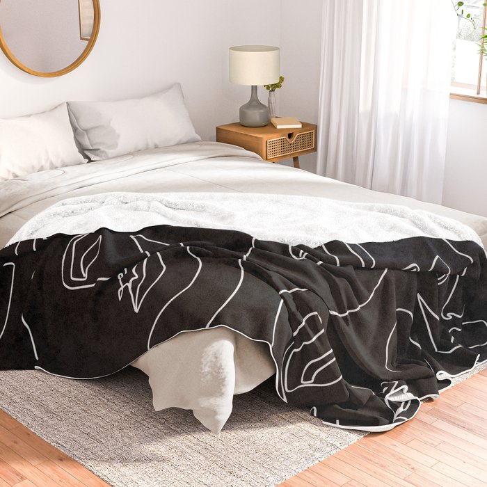 Faces in Dark Throw Blanket by Explicit Design Society6