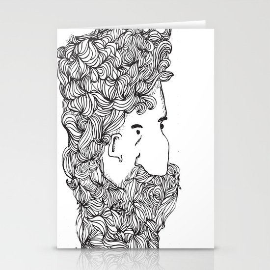 Bearded Man Stationery Cards