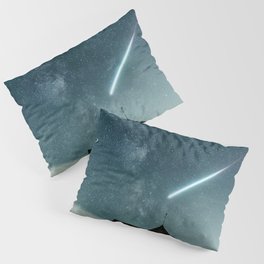 Shooting star; meteor shower on the plains twilight magical realism milky way galaxy color photograph / photography portrait Pillow Sham