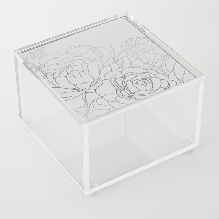 Ivory Floral Acrylic Box