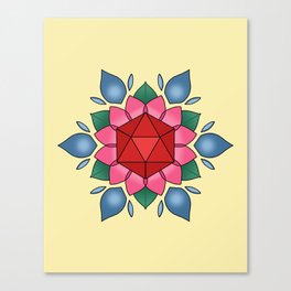 D20 Flower Mandala Canvas Print